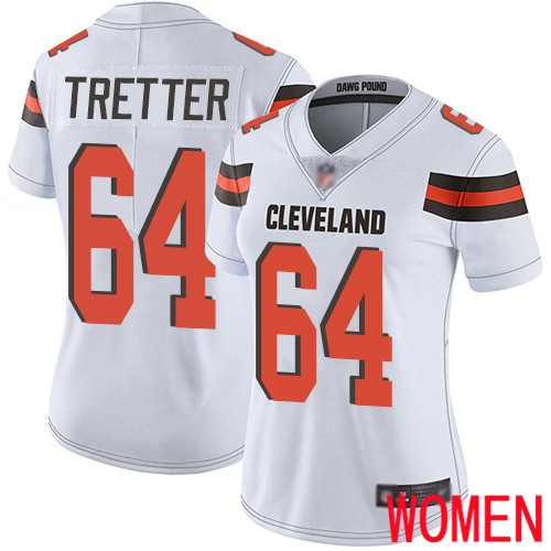 Cleveland Browns JC Tretter Women White Limited Jersey 64 NFL Football Road Vapor Untouchable